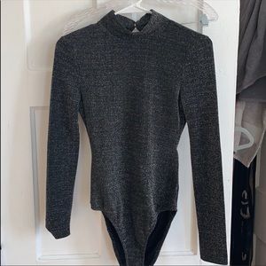 Mock neck sequin body suit